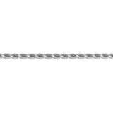 14K White Gold 26 inch 3.5mm Diamond-cut Rope with Lobster Clasp Chain 025W