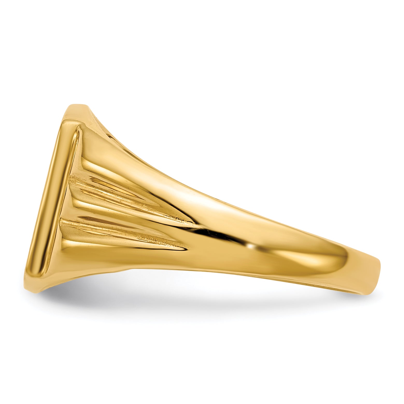 14k 8.5x10.5mm Cushion Closed Back Signet Ring RS390