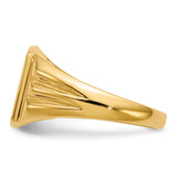 14k 8.5x10.5mm Cushion Closed Back Signet Ring RS390