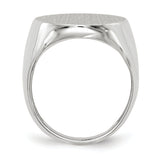 14k White Gold 17.0x20.5mm Closed Back Mens Signet Ring RS552