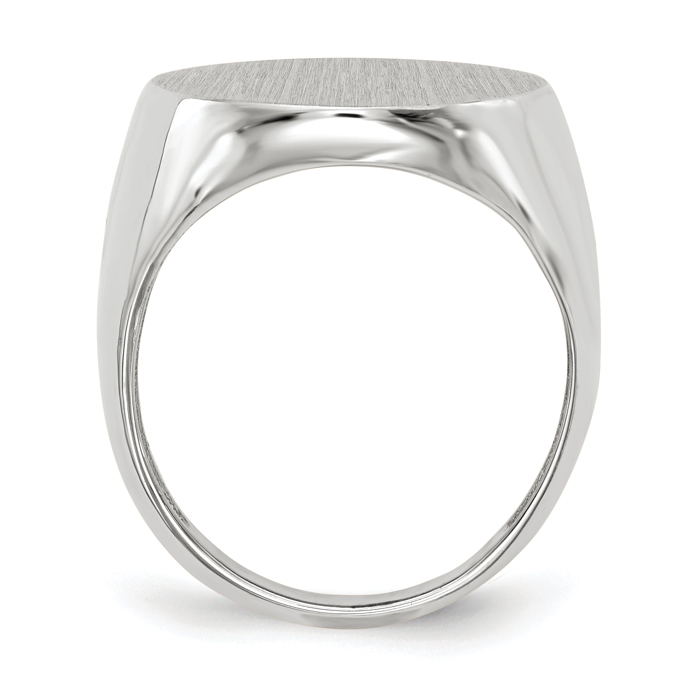 14k White Gold 17.0x20.5mm Closed Back Mens Signet Ring RS552