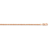 14K Rose Gold 10 inch 2mm Diamond-cut Rope with Lobster Clasp Anklet 016R