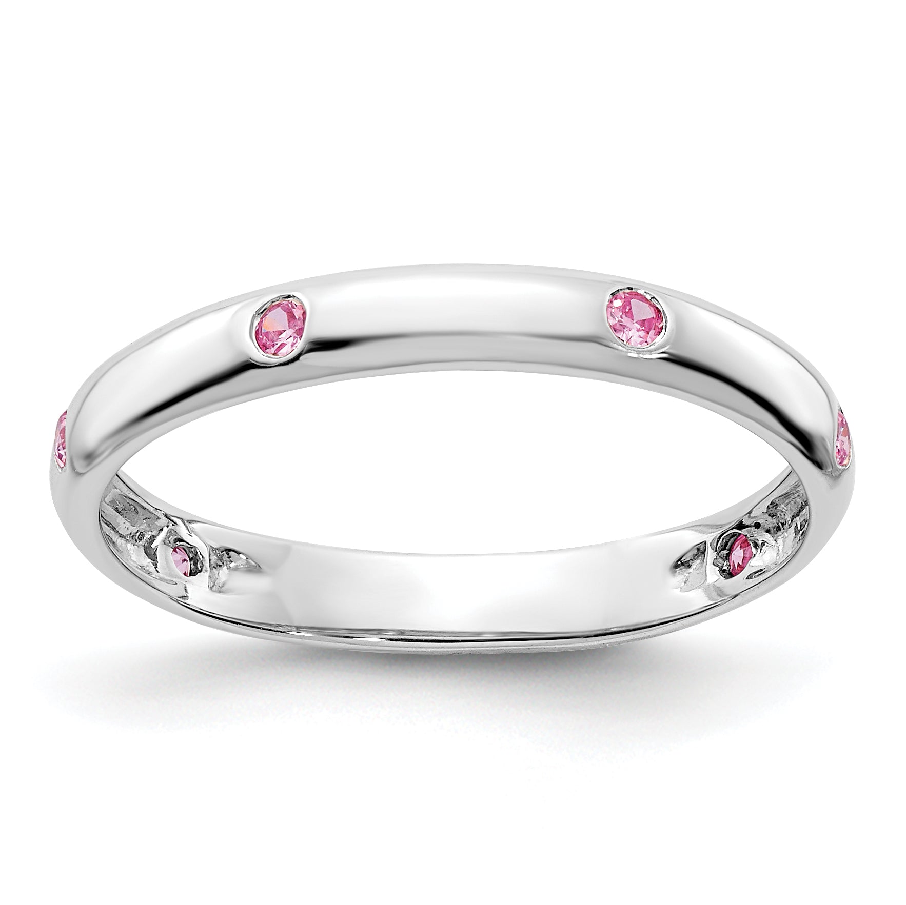 14k Rose Gold 3mm 6-stone 1/10 carat Diamond Band RM5621