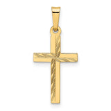 14k Diamond-cut Small Hollow Cross Pendant XR234