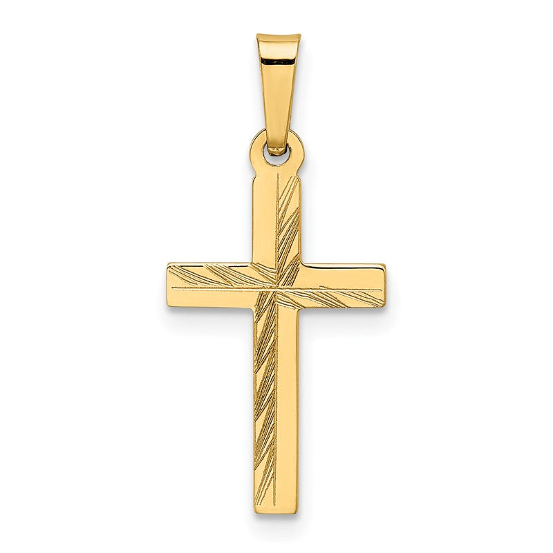 14k Diamond-cut Small Hollow Cross Pendant XR234