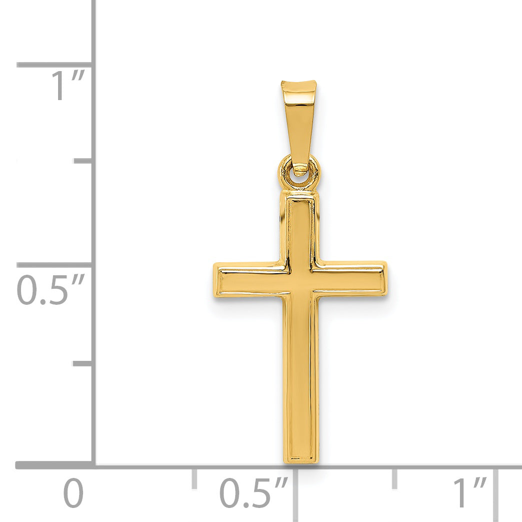 14k Diamond-cut Small Hollow Cross Pendant XR234