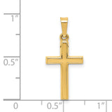 14k Diamond-cut Small Hollow Cross Pendant XR234