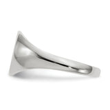 14k White Gold 9.0x9.5mm Round Closed Back Signet Ring RS569