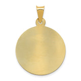 14K with Rose and White Rhodium Polished Diamond-cut Solid Our Lady Of Guadalupe Round Pendant K5641