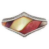 14K White Gold Mother of Pearl & Diamond Ring