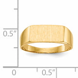14k 12.5x6.5mm Closed Back Signet Ring RS402