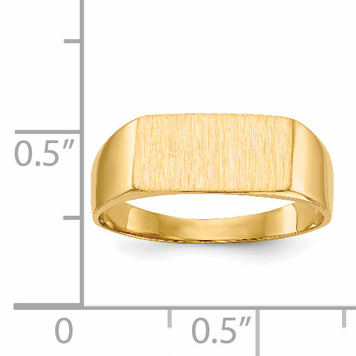 14k 12.5x6.5mm Closed Back Signet Ring RS402