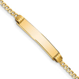 14k Polished Solid Chain/Solid Plate Curb Link 25x5mm Plate 7 inch ID Bracelet CUR75ID