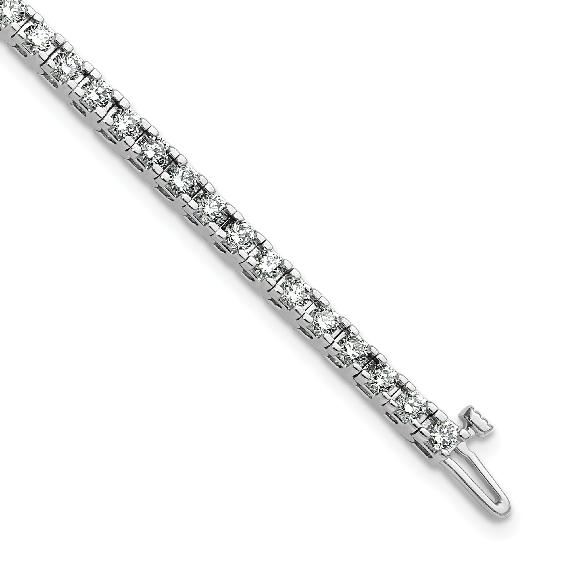 14k White Gold Complete 2.86 carat Round VS Diamond 4-prong 7 inch Tennis Bracelet X732WVS