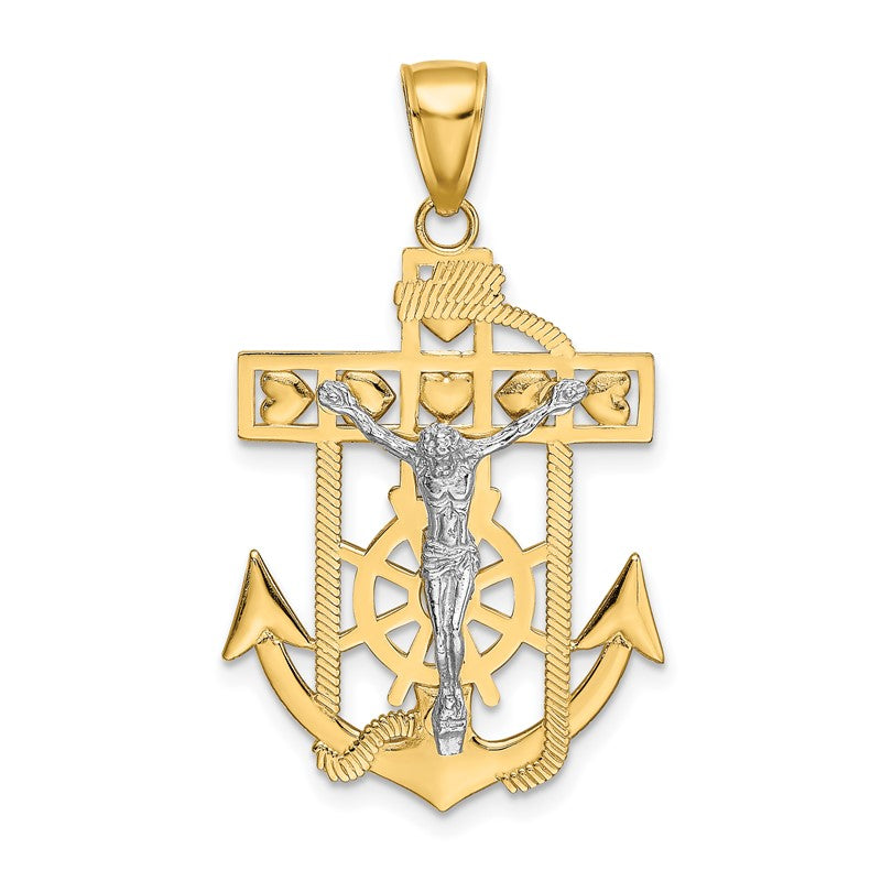 14k Two-tone Mariners Crucifix Pendant K2210