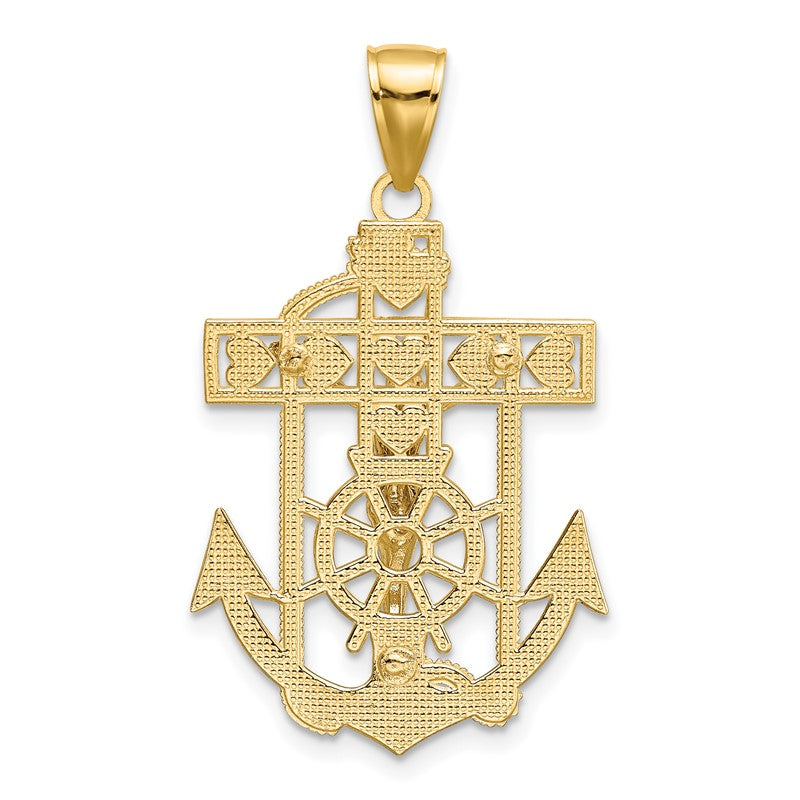 14k Two-tone Mariners Crucifix Pendant K2210