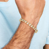 14k Two-tone 7.5mm Hand-polished Fancy Link 8.5 inch Bracelet GB168