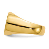 14k 19.0x13.0mm Oval Closed Back Mens Signet Ring RS254