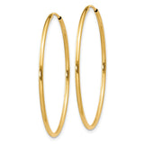 14k 1.2x34mm Polished Endless Tube Hoop Earrings XY1205