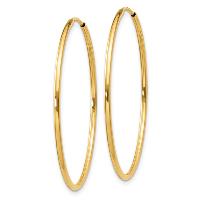 14k 1.2x34mm Polished Endless Tube Hoop Earrings XY1205