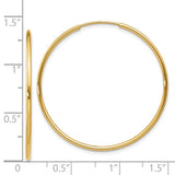 14k 1.2x34mm Polished Endless Tube Hoop Earrings XY1205