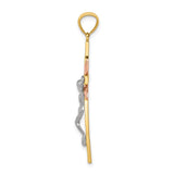 14k Tri-color Crucifix Pendant C3906