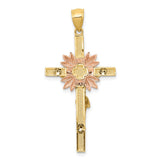 14k Tri-color Crucifix Pendant C3906