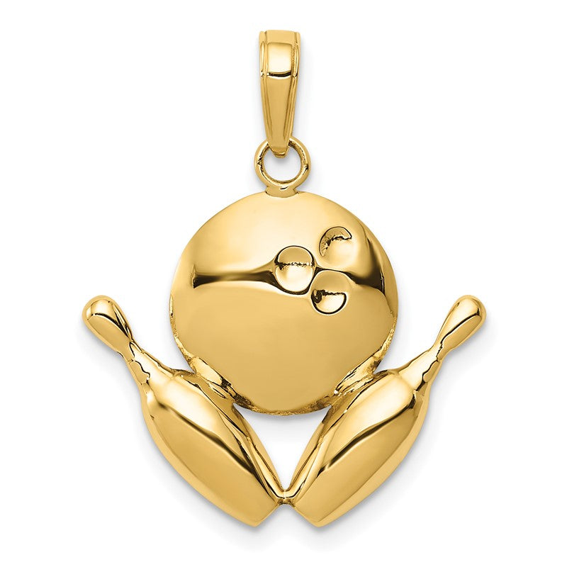 14k Bowling Pins and Ball Charm K4960