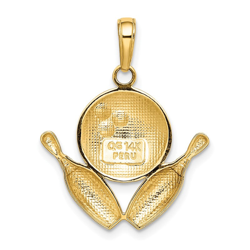 14k Bowling Pins and Ball Charm K4960
