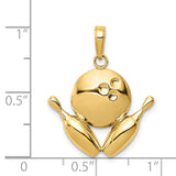 14k Bowling Pins and Ball Charm K4960
