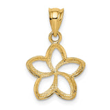 14k Polished Cut-out Plumeria Pendant K1809