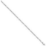 14K White Gold 10 inch 2.5mm Semi-Solid Figaro with Lobster Clasp Chain BC119