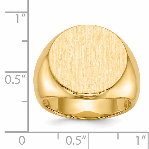 14k 18.0x18.0mm Closed Back Mens Signet Ring RS282