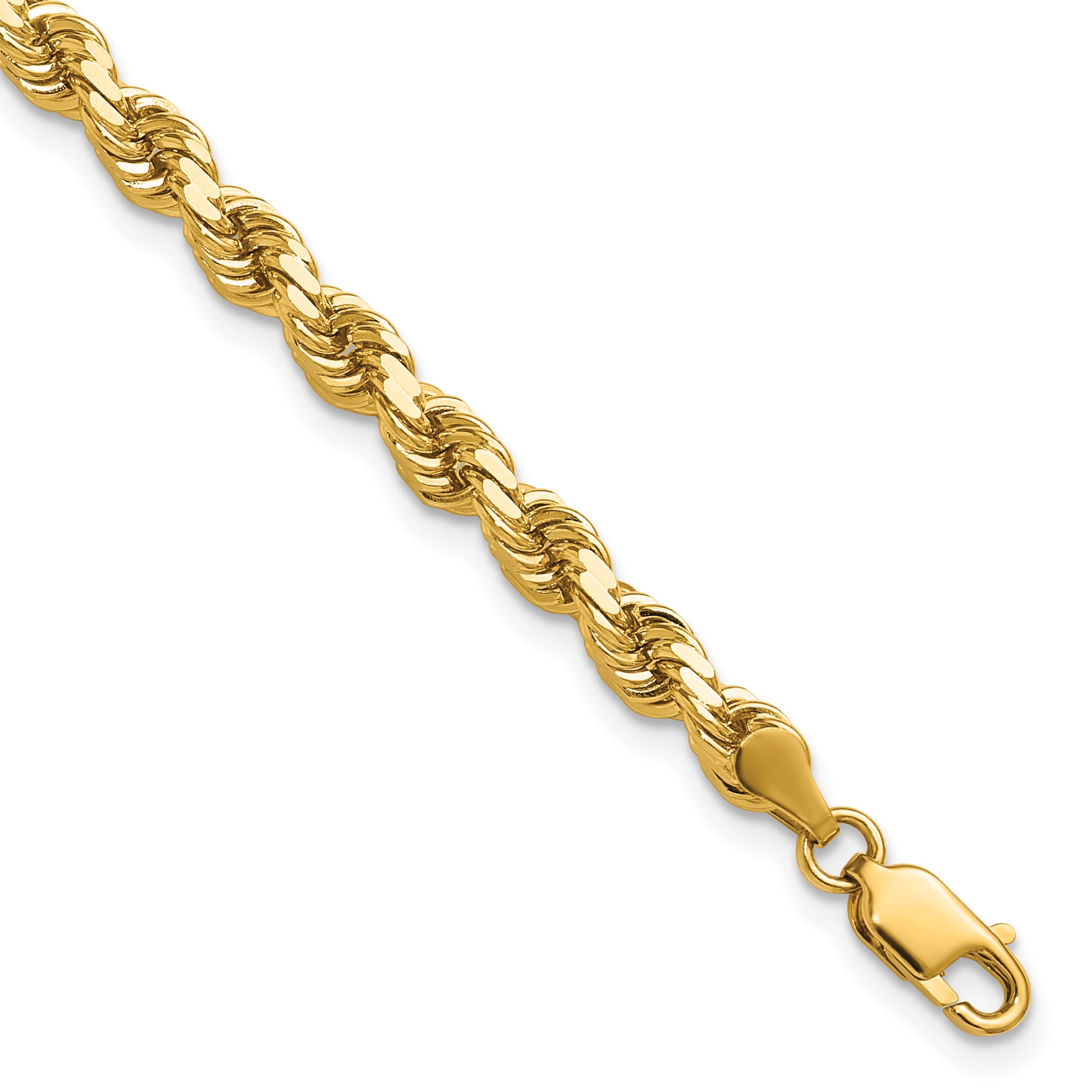 14K 26 inch 4.25mm Diamond-cut Rope with Lobster Clasp Chain 033L