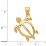 14k Large Open Turtle Pendant D3436