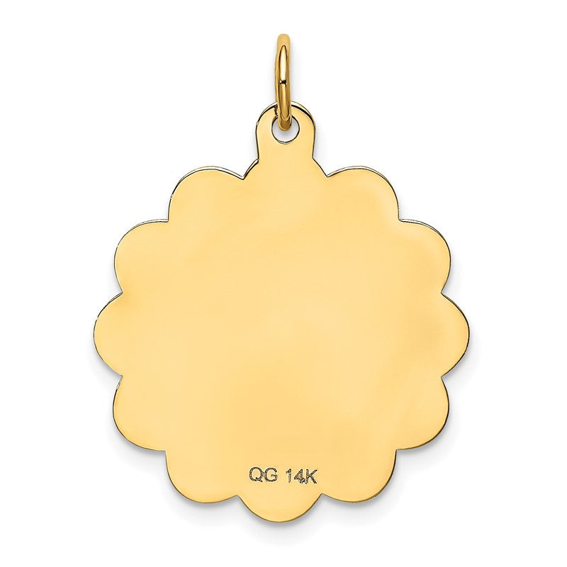 14K HAPPY BIRTHDAY 22mm Engravable Disc Charm XAC761