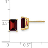 14k 7x5mm Emerald-cut Garnet Post Earrings XE66GA