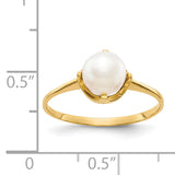 14k 6.5mm FW Cultured Pearl ring Y1926PL