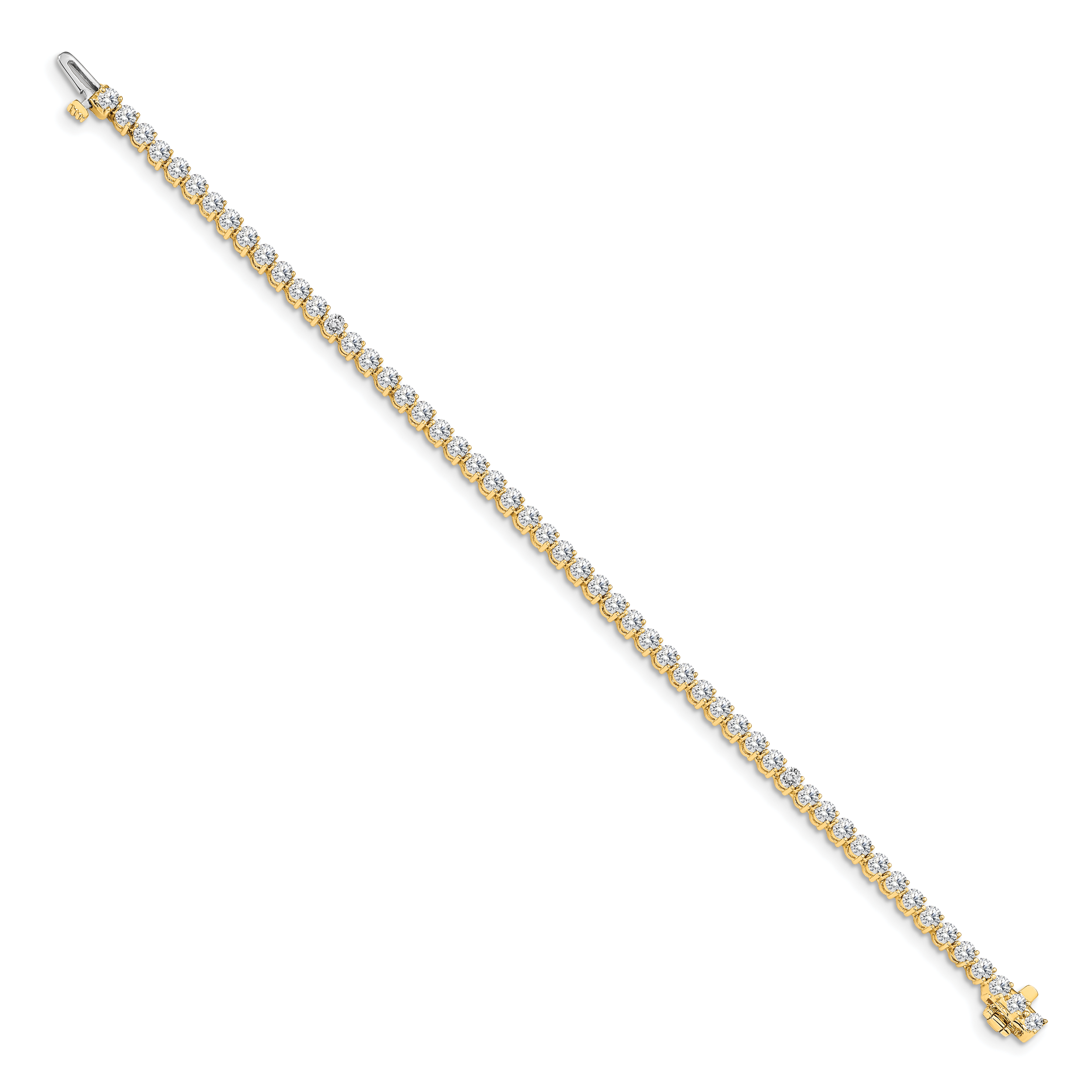 14k Complete 2.4 carat Round AA Diamond 3-prong 7 inch Tennis Bracelet X2837AA