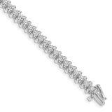 14k White Gold Complete 3.31 carat Round A Diamond Fancy Spiral 7 inch Tennis Bracelet X2004WA
