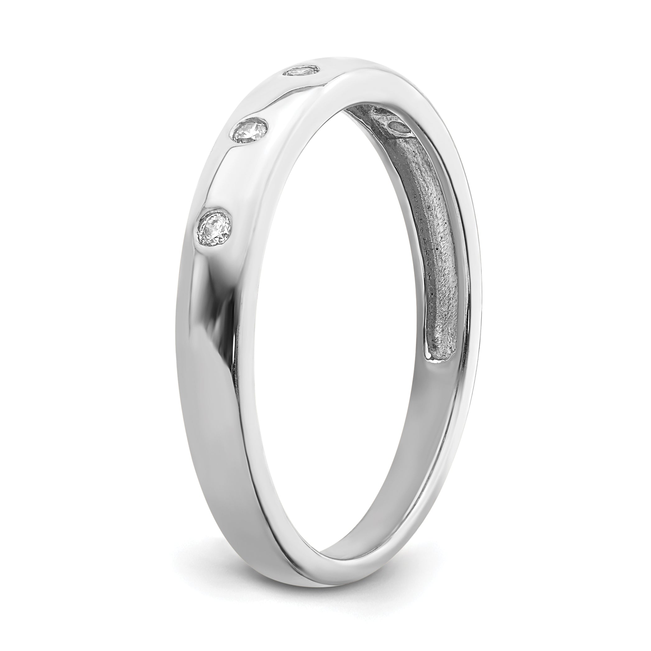 14k White Gold 3mm 5-stone 1/20 carat Diamond Band RM5620