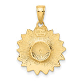 14k Enameled Yellow Sunflower Pendant K1965