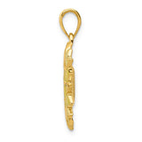 14k Enameled Yellow Sunflower Pendant K1965