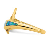 14K Lab Created Opal Dolphin Ring R656