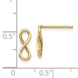 14K Polished Infinity Post Earrings TH994