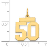14k Small Polished Number 50 Charm LS50