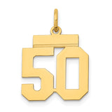 14k Small Polished Number 50 Charm LS50