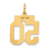 14k Small Polished Number 50 Charm LS50