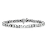 14k White Gold Complete 6.44 carat Round AAA Diamond 4-prong 7 inch Tennis Bracelet X735WAAA