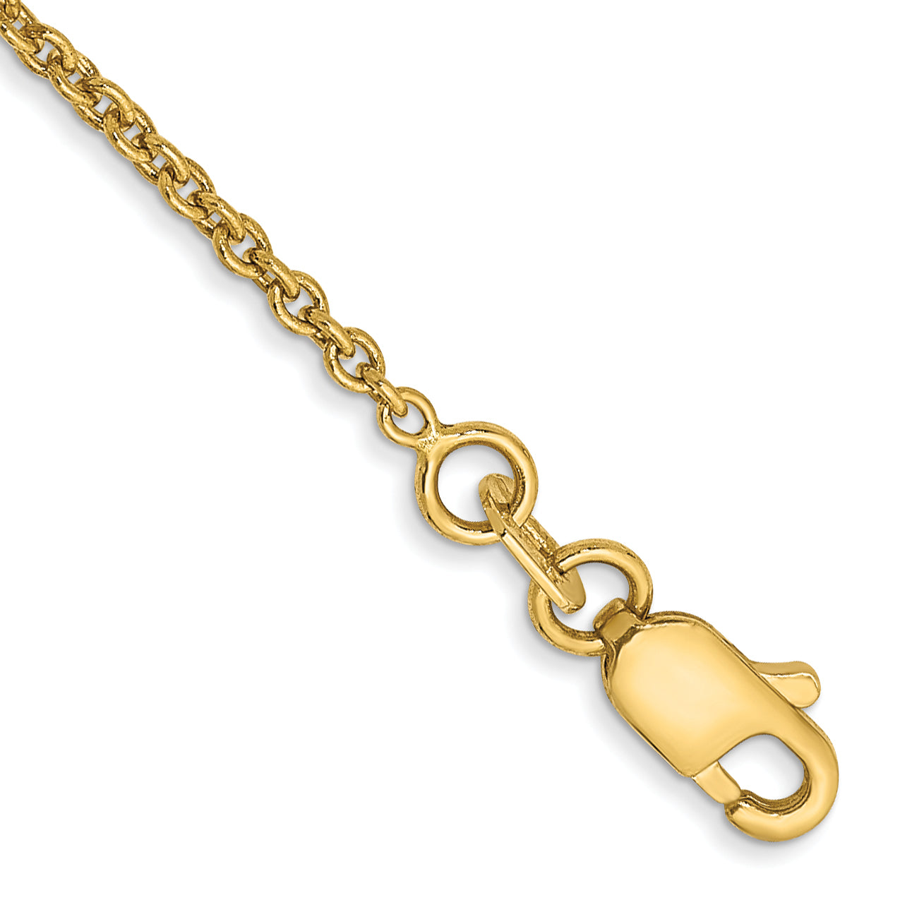 14K 10 inch 1.4mm Forzantine Cable with Lobster Clasp Anklet PEN328